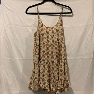 Flower patterned spaghetti strap dress